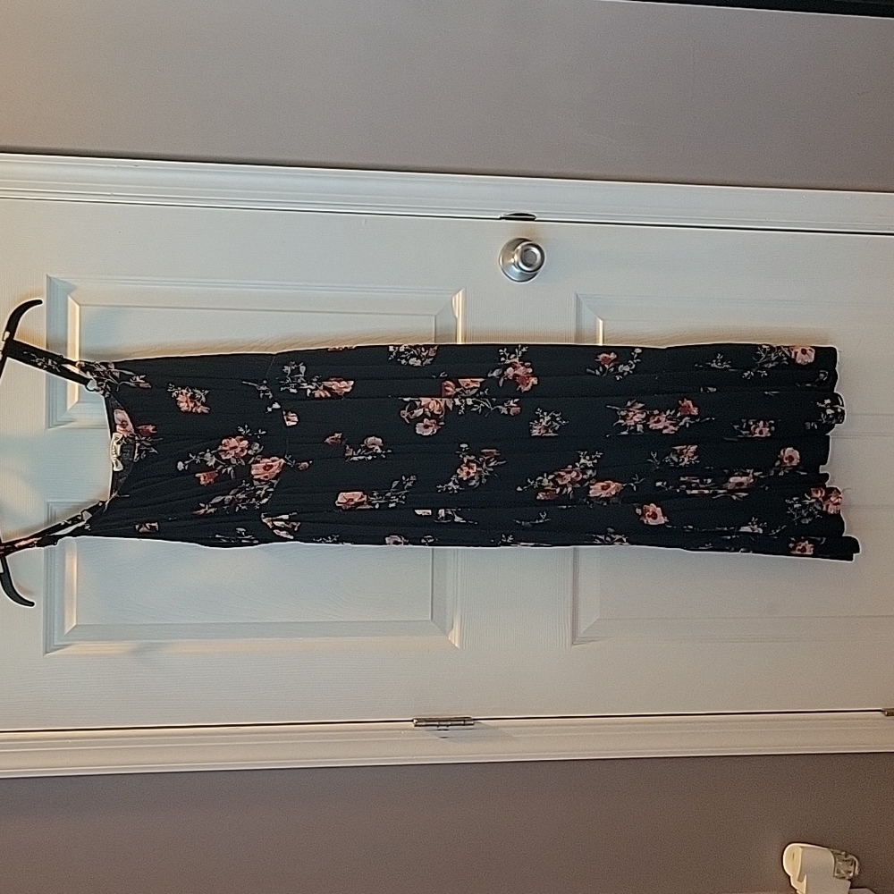 Black dress with floral print